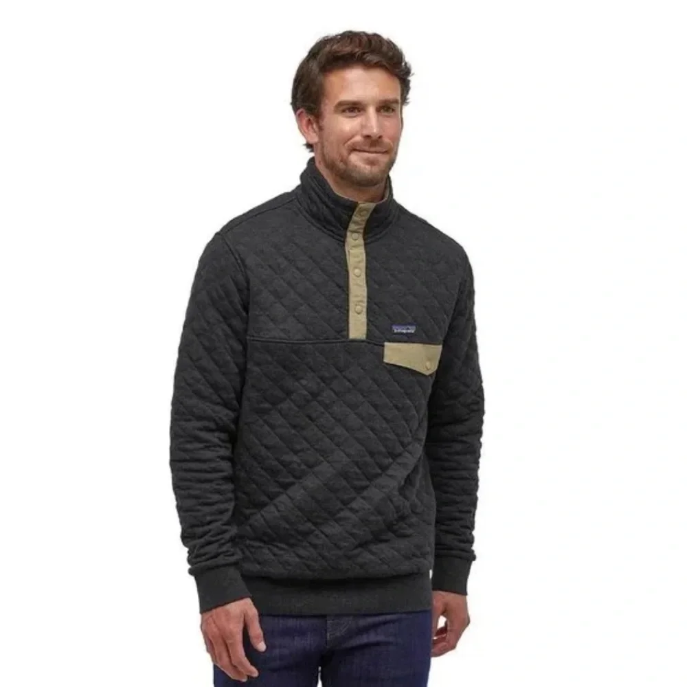 Patagonia Men's Organic Cotton Quilt Snap-T Pullover Shirt Size M Outdoors Black